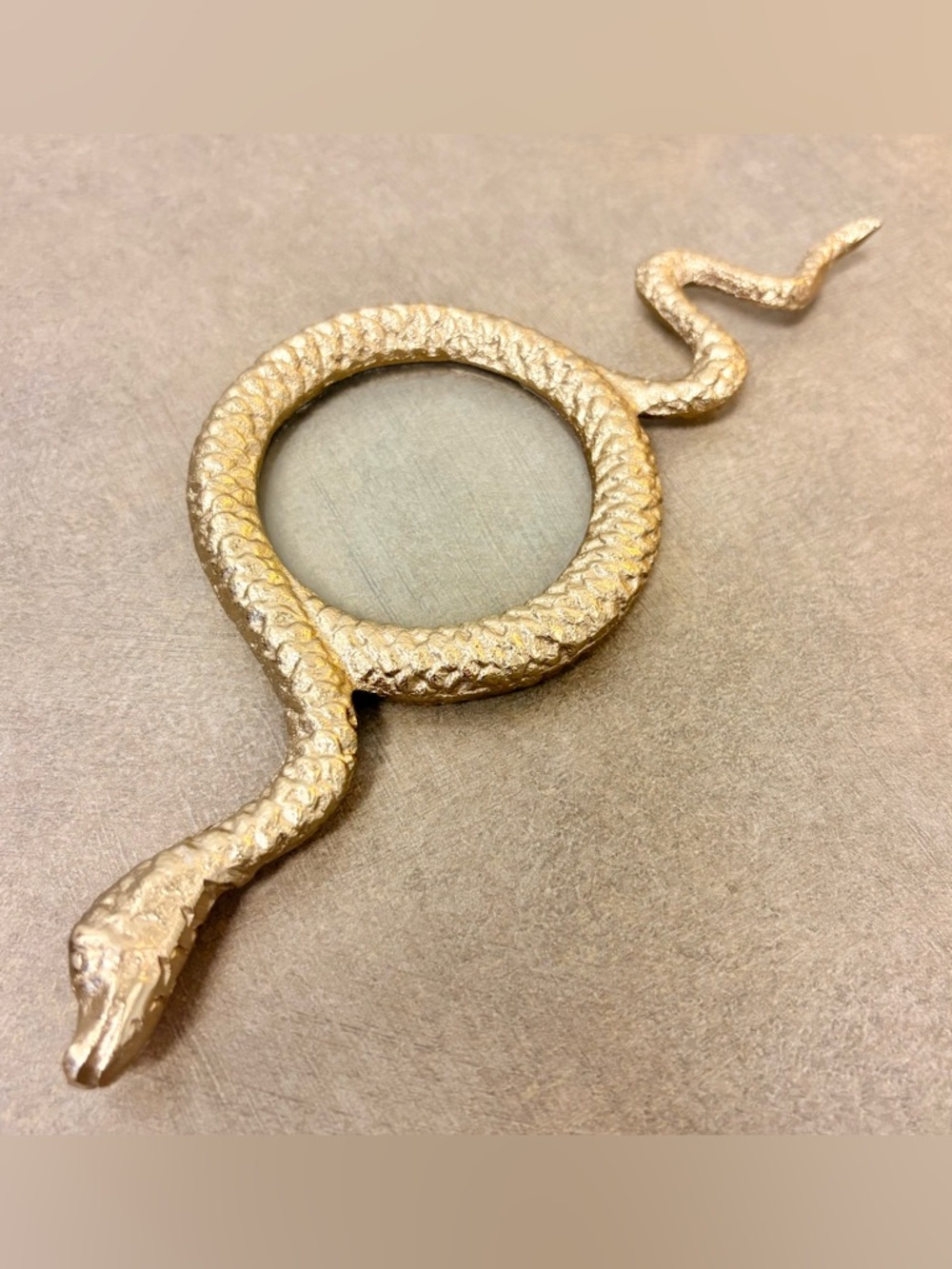 Gold Snake Magnifying Glass Accent